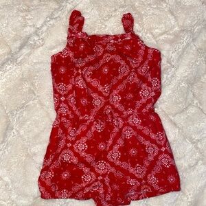 OshKosh B'gosh Red Bandana Print Girls' Romper